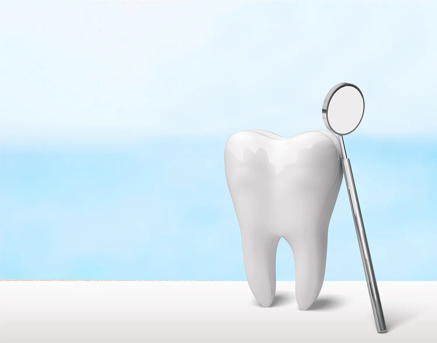 Zahn und Zahnarztspiegel